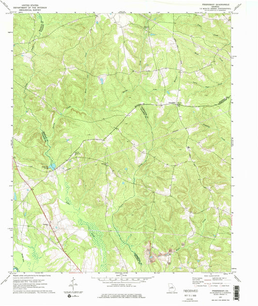 Classic USGS Friendship Georgia 7.5'x7.5' Topo Map Image