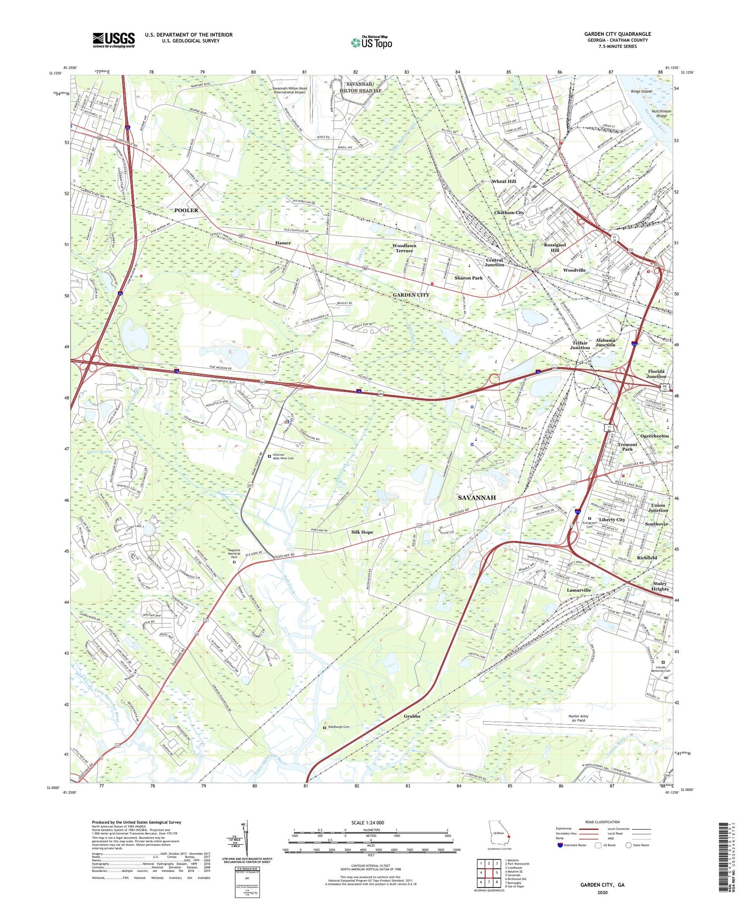 Garden City Georgia US Topo Map Image