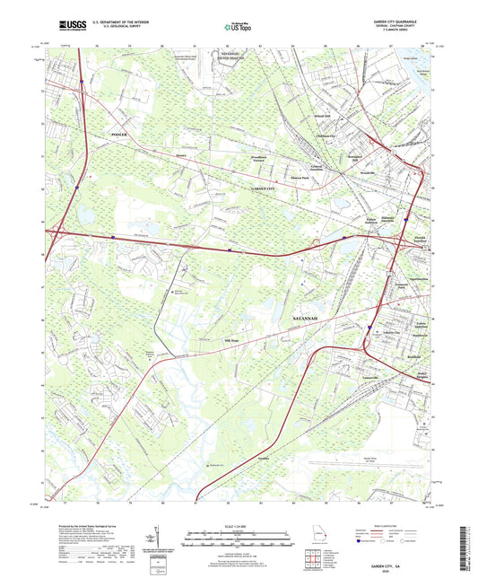 Garden City Georgia US Topo Map Image