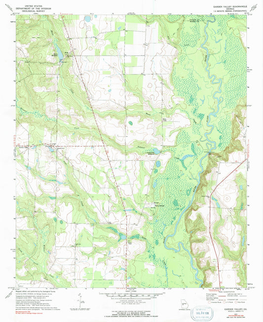 Classic USGS Garden Valley Georgia 7.5'x7.5' Topo Map Image