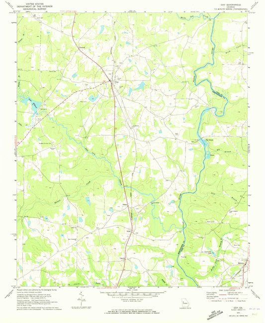 Classic USGS Gay Georgia 7.5'x7.5' Topo Map Image