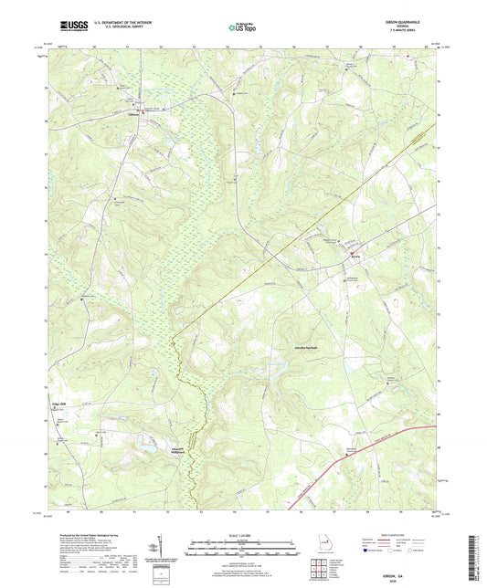 Gibson Georgia US Topo Map Image