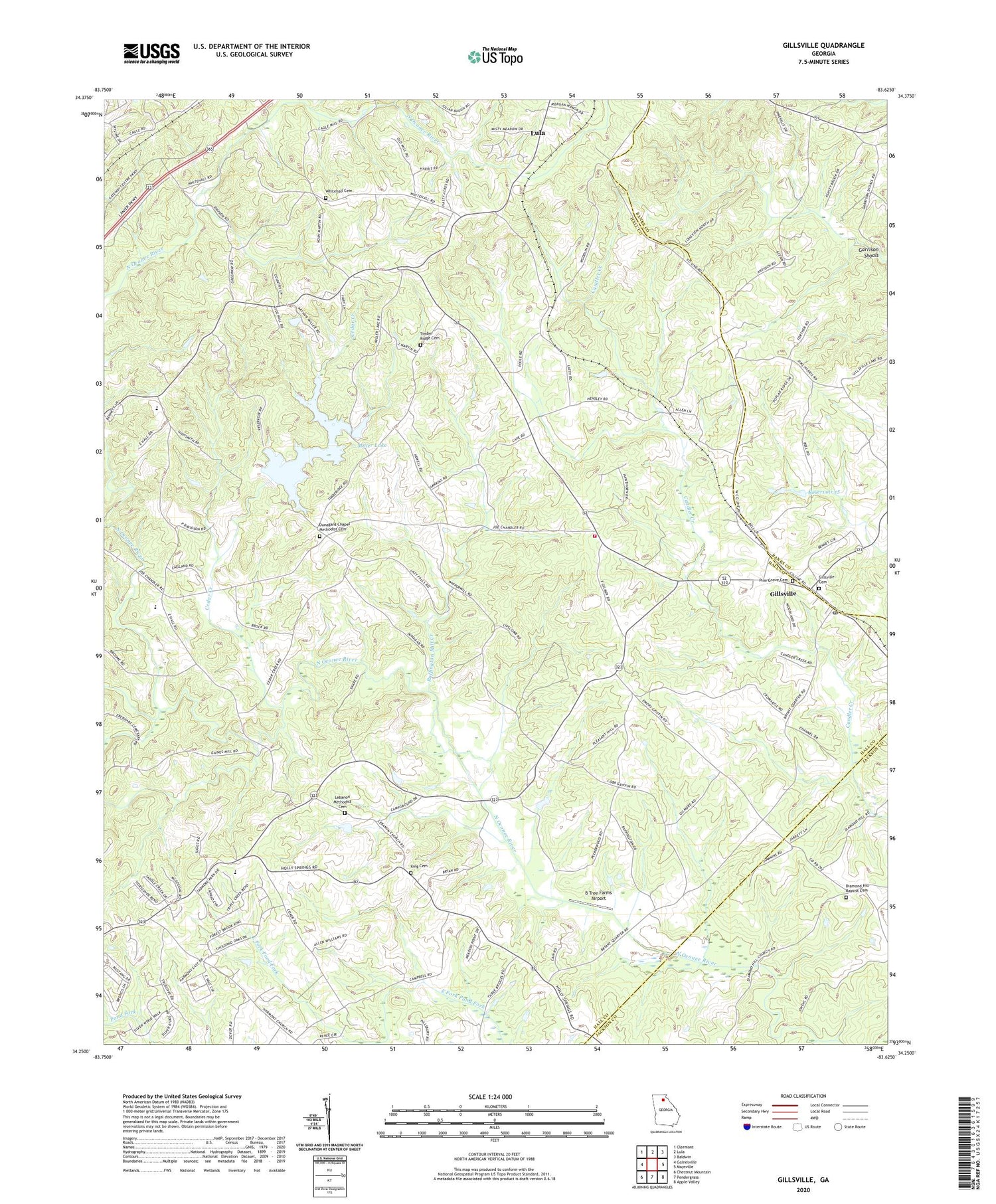 Gillsville Georgia US Topo Map Image