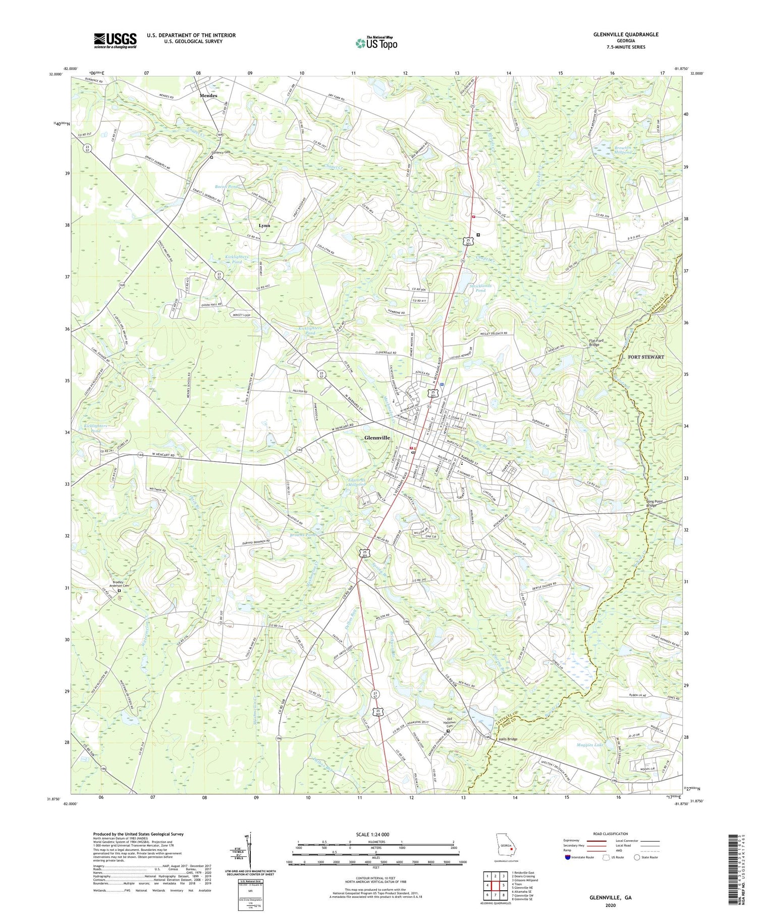 Glennville Georgia US Topo Map Image