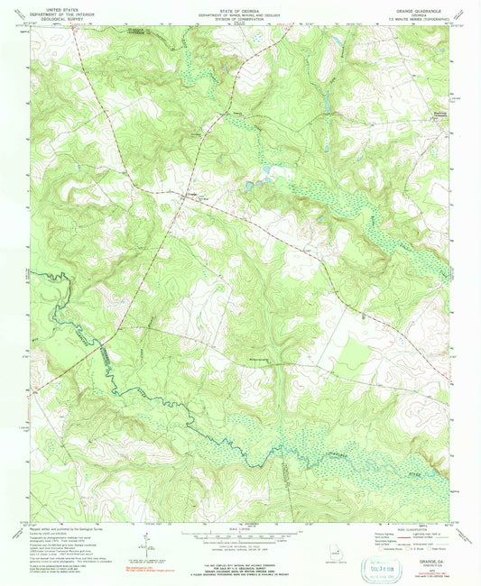 Classic USGS Grange Georgia 7.5'x7.5' Topo Map Image