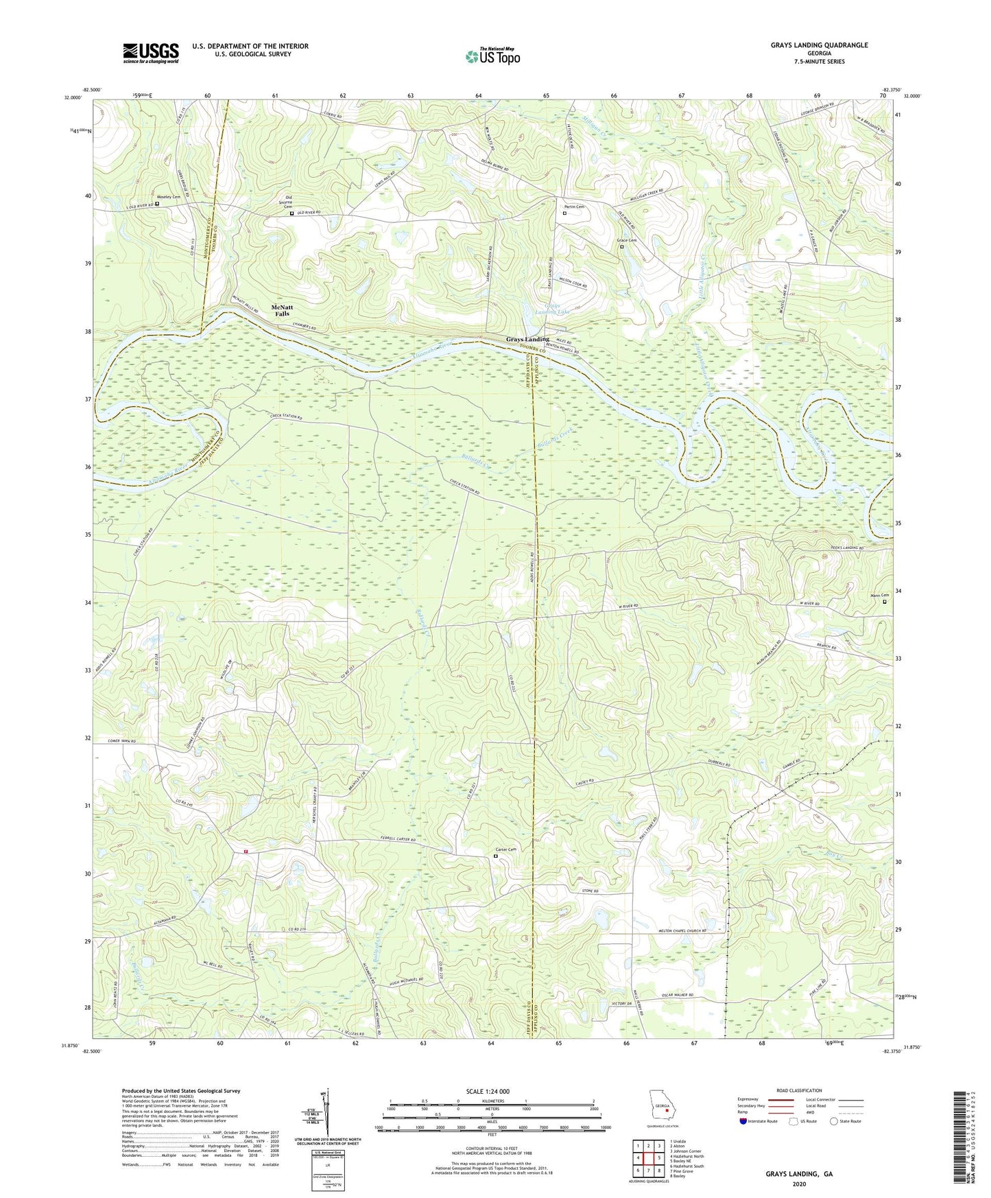 Grays Landing Georgia US Topo Map Image