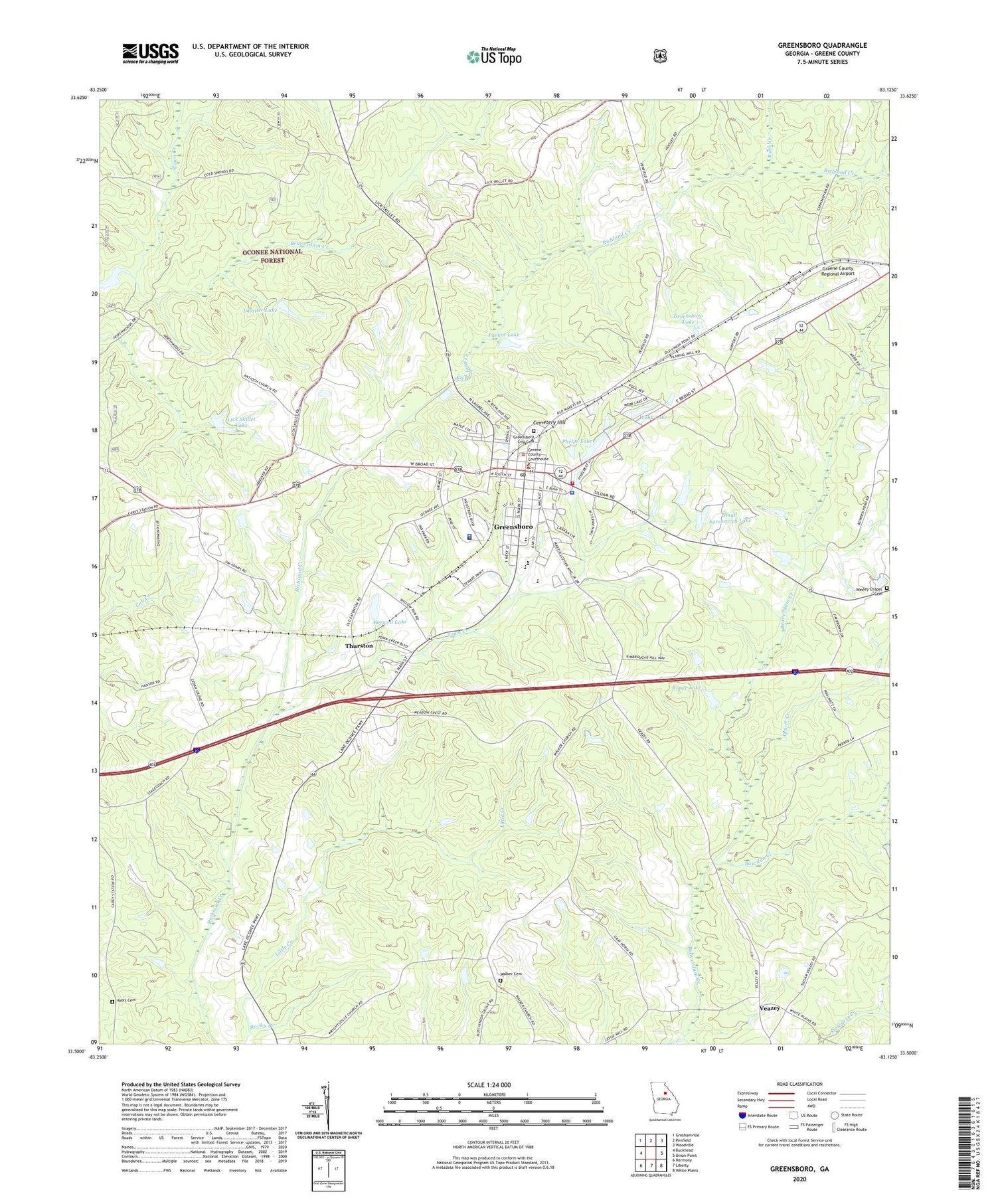 Greensboro Georgia US Topo Map Image