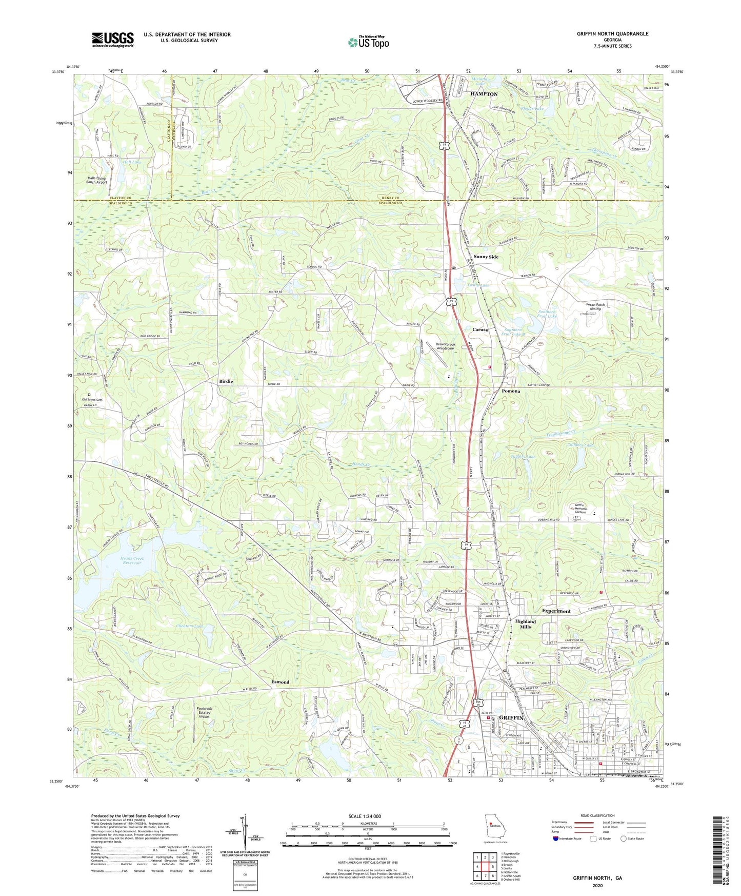 Griffin North Georgia US Topo Map Image