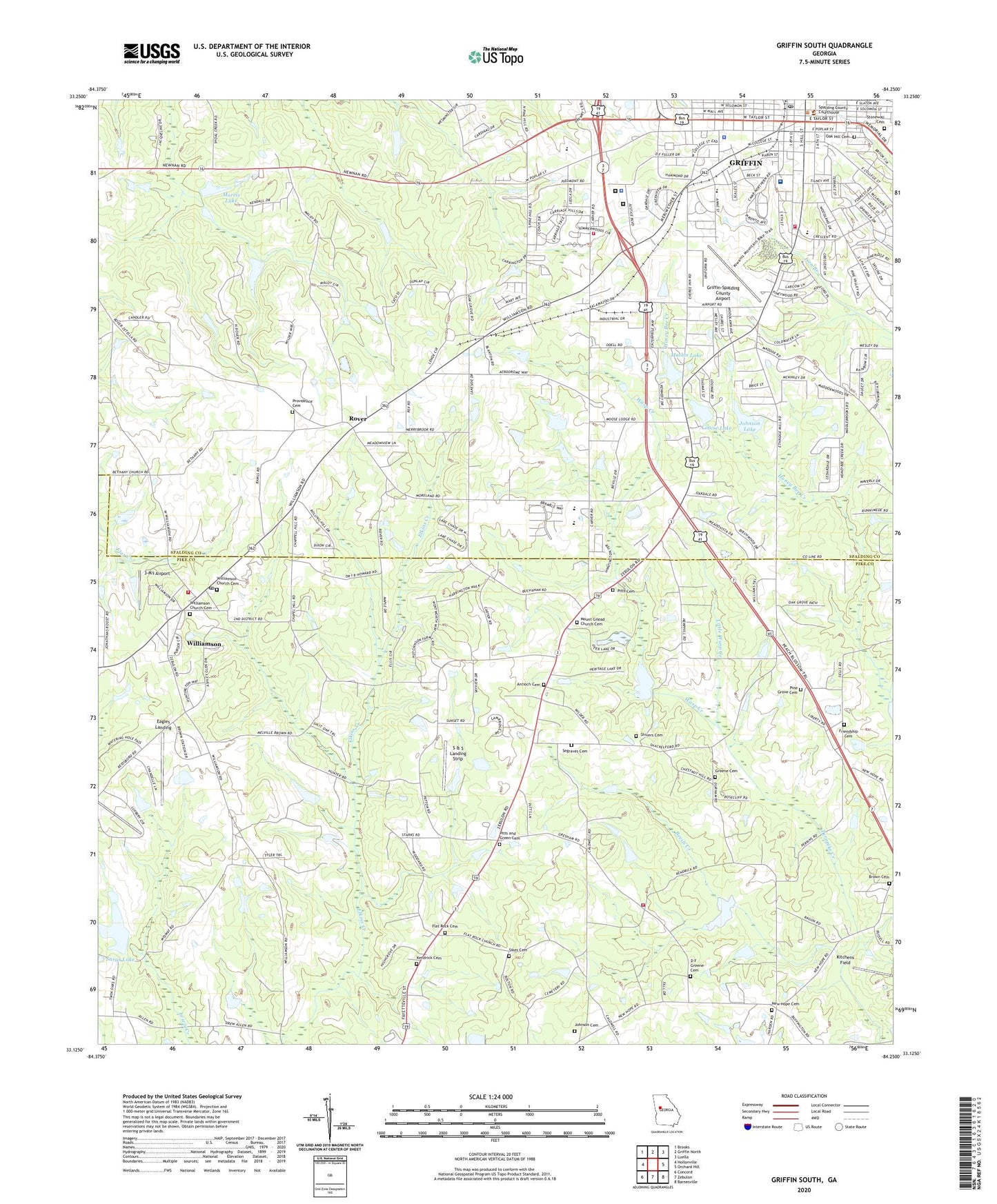 Griffin South Georgia US Topo Map Image