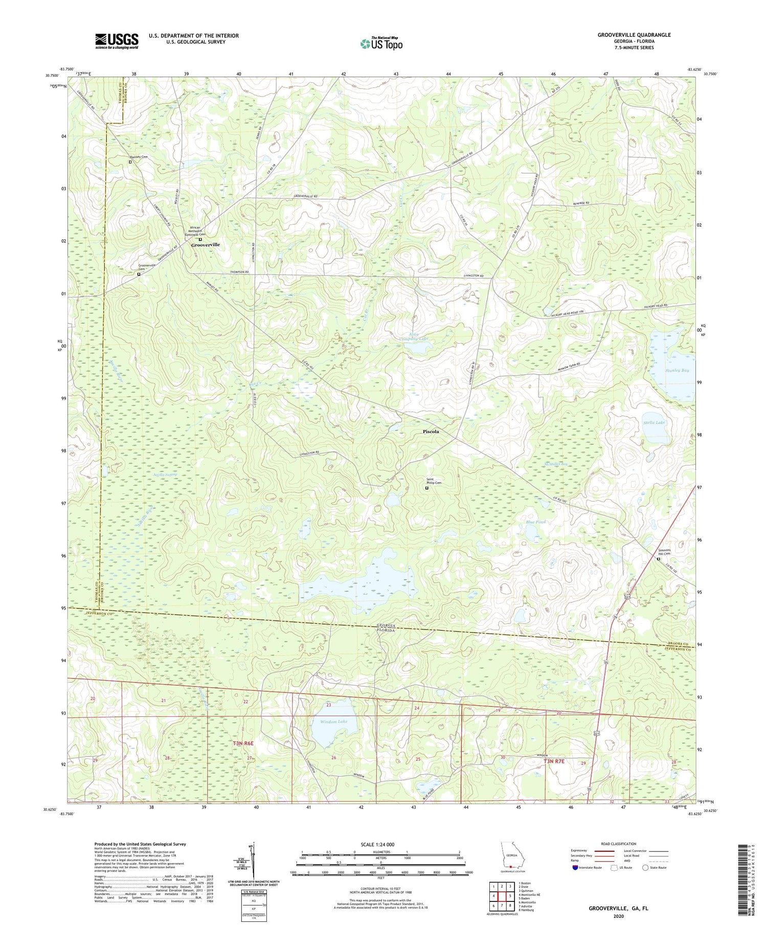 Grooverville Georgia US Topo Map Image
