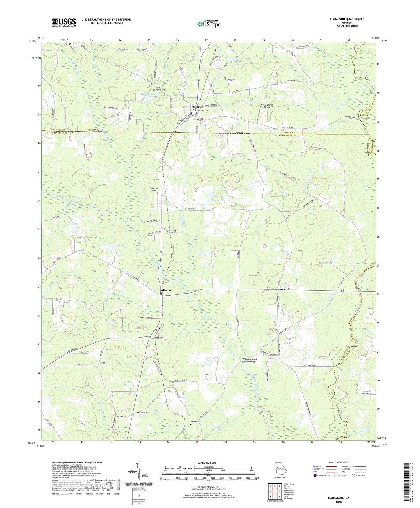 Haralson Georgia US Topo Map Image
