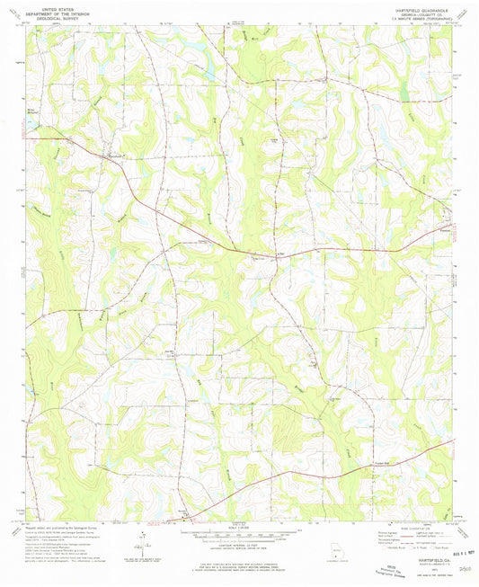Classic USGS Hartsfield Georgia 7.5'x7.5' Topo Map Image