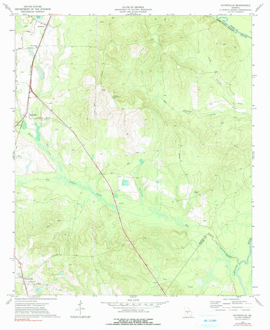 Classic USGS Hayneville Georgia 7.5'x7.5' Topo Map Image