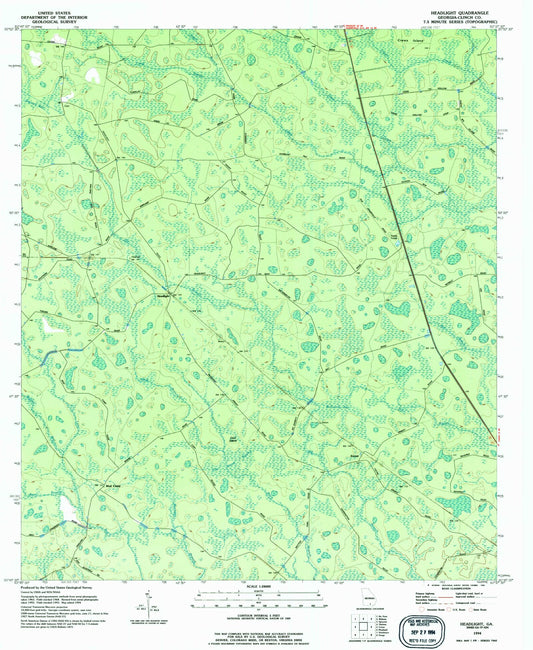 Classic USGS Headlight Georgia 7.5'x7.5' Topo Map Image