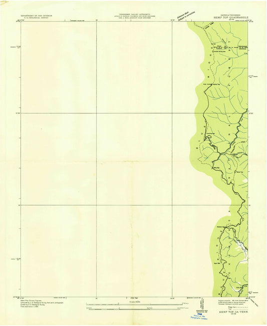 USGS Classic Hemp Top Georgia 7.5'x7.5' Topo Map Image