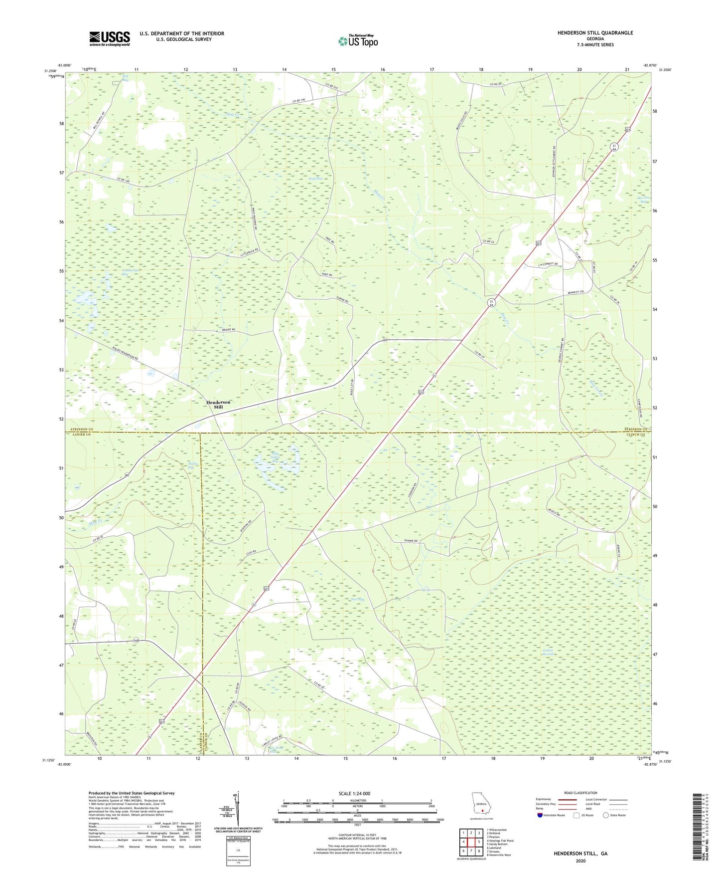 Henderson Still Georgia US Topo Map Image