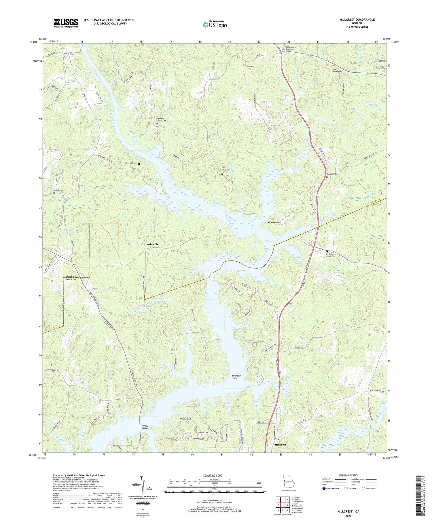 Hillcrest Georgia US Topo Map Image