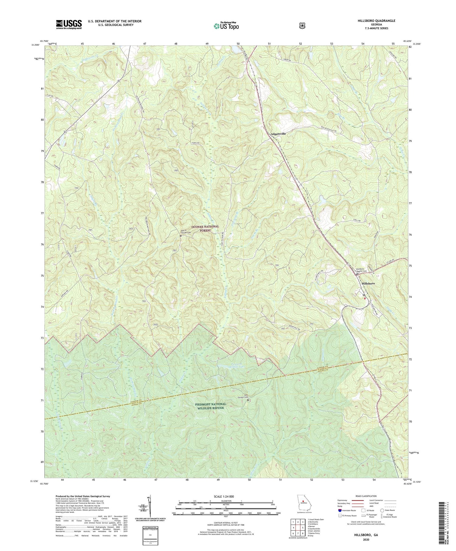 Hillsboro Georgia US Topo Map Image