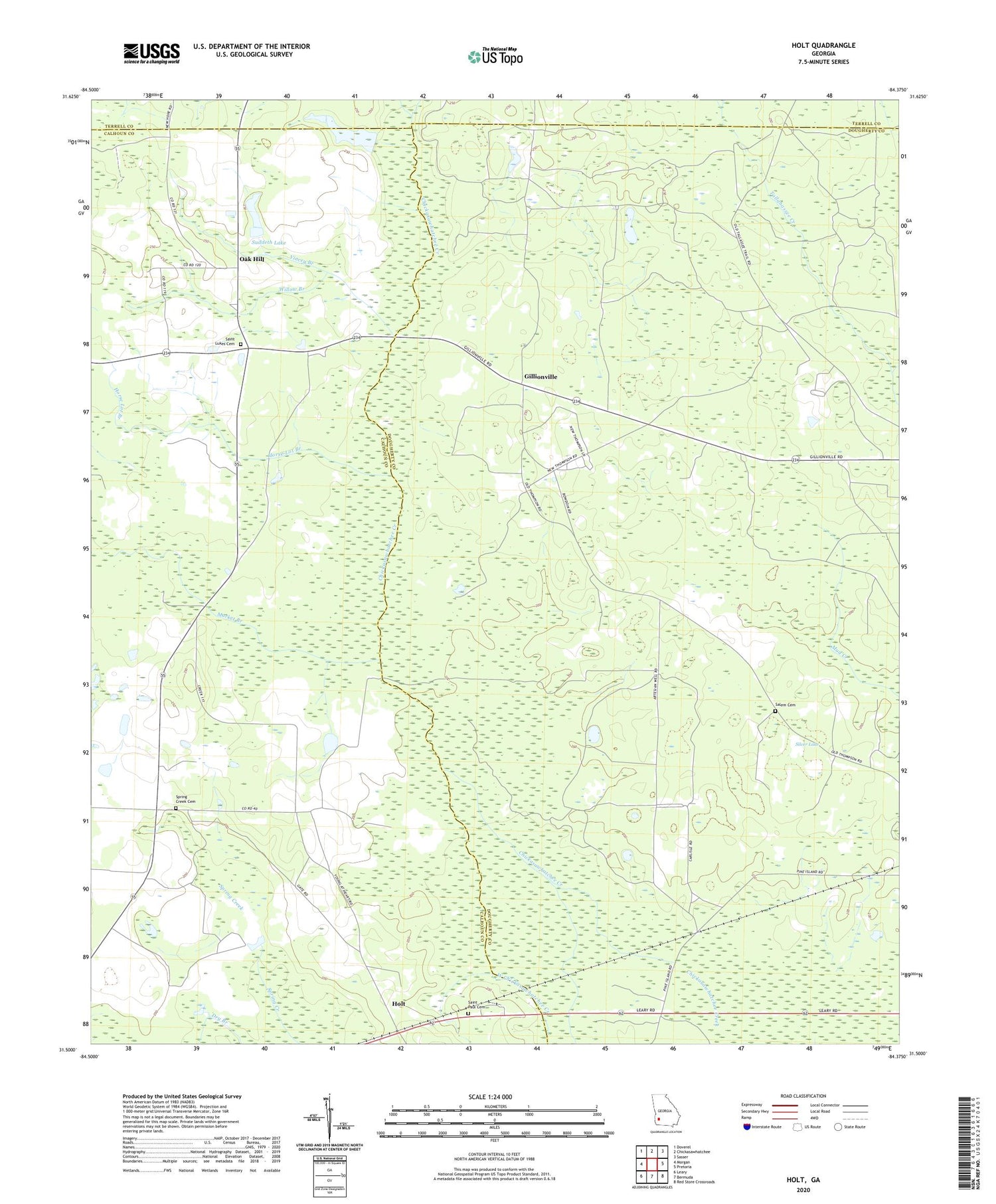 Holt Georgia US Topo Map Image