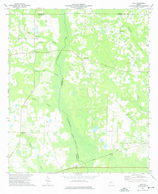 Classic USGS Holt Georgia 7.5'x7.5' Topo Map Image