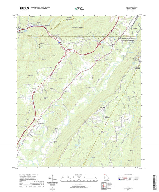 Hooker Georgia US Topo Map Image