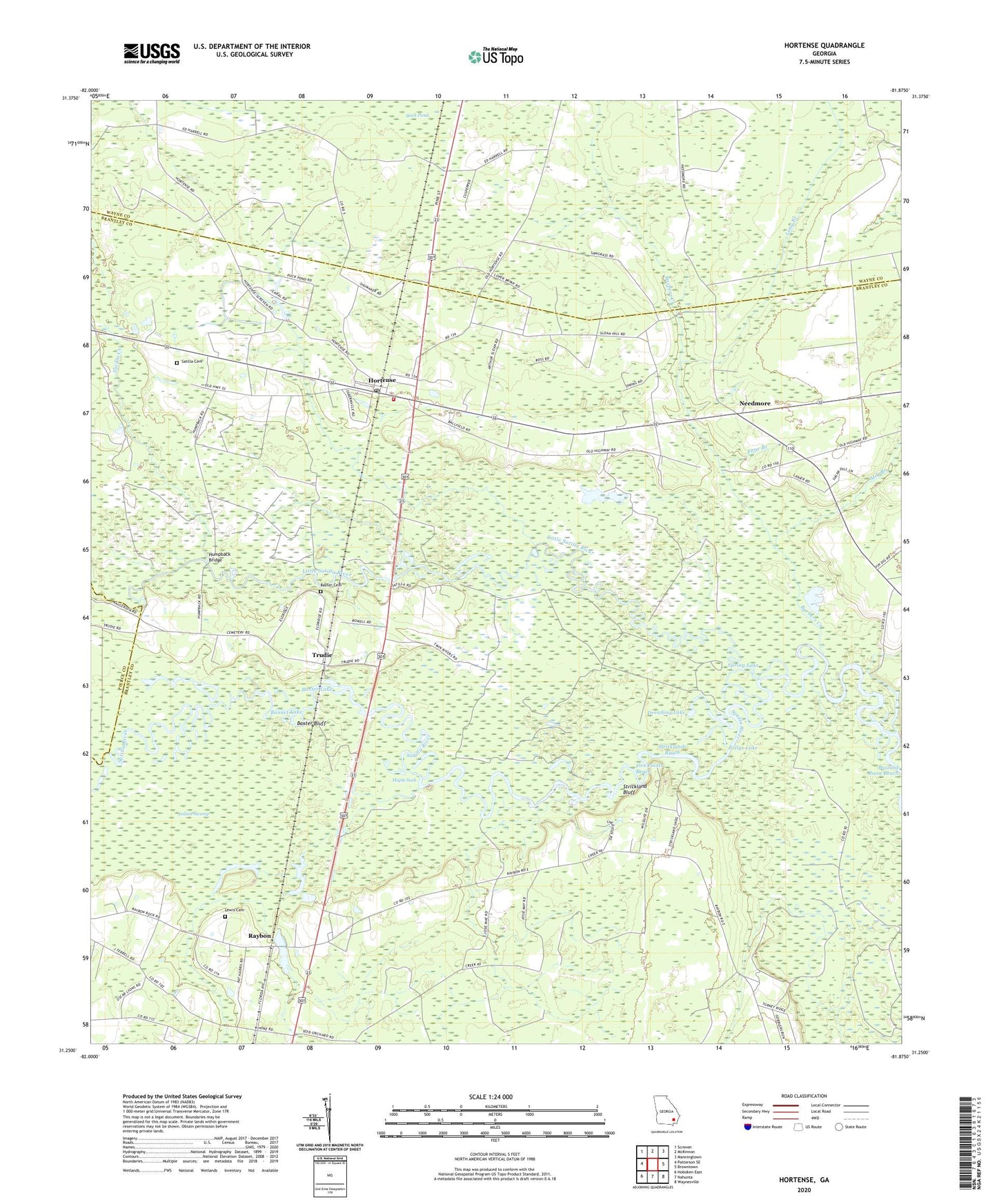 Hortense Georgia US Topo Map Image