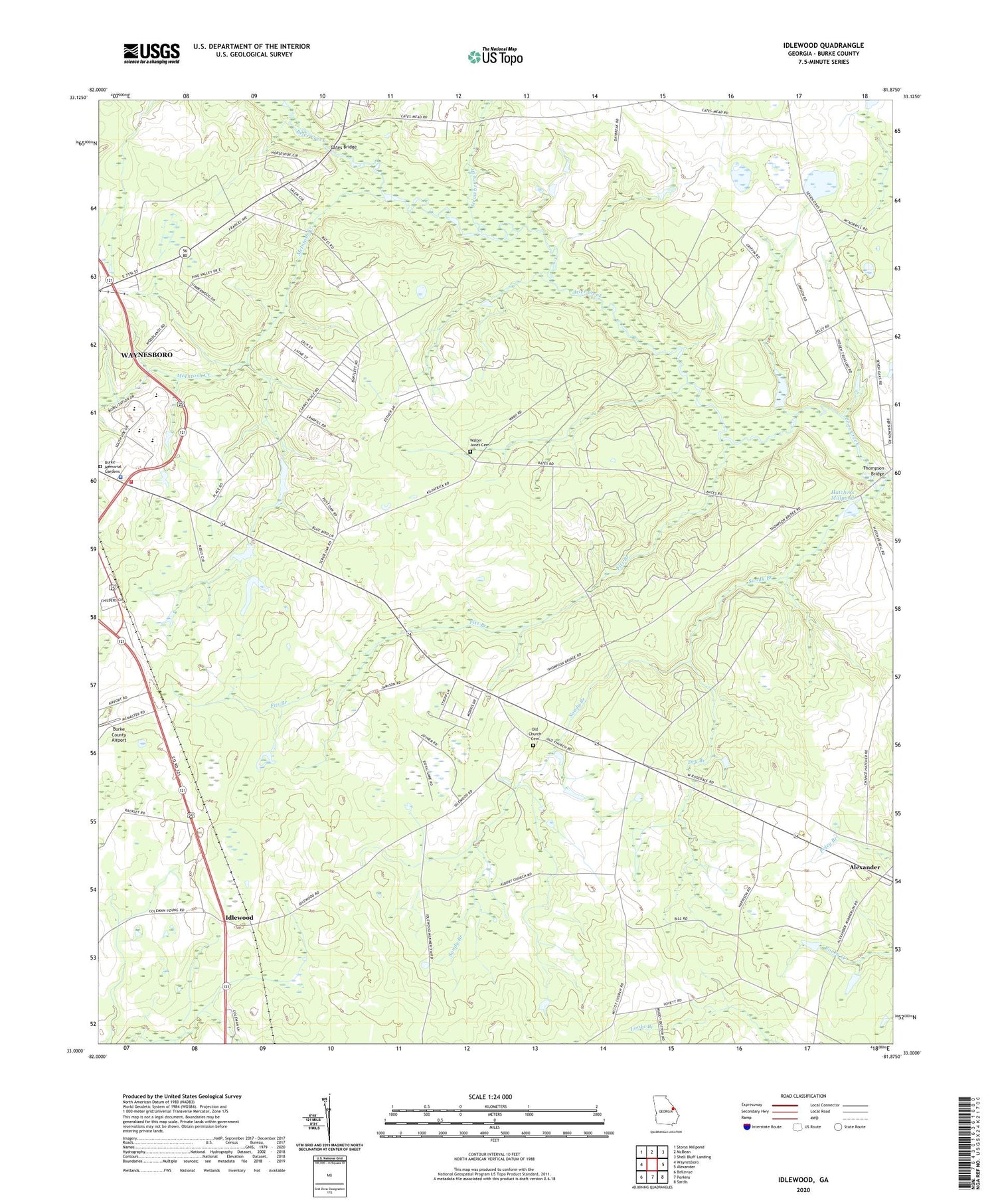 Idlewood Georgia US Topo Map Image