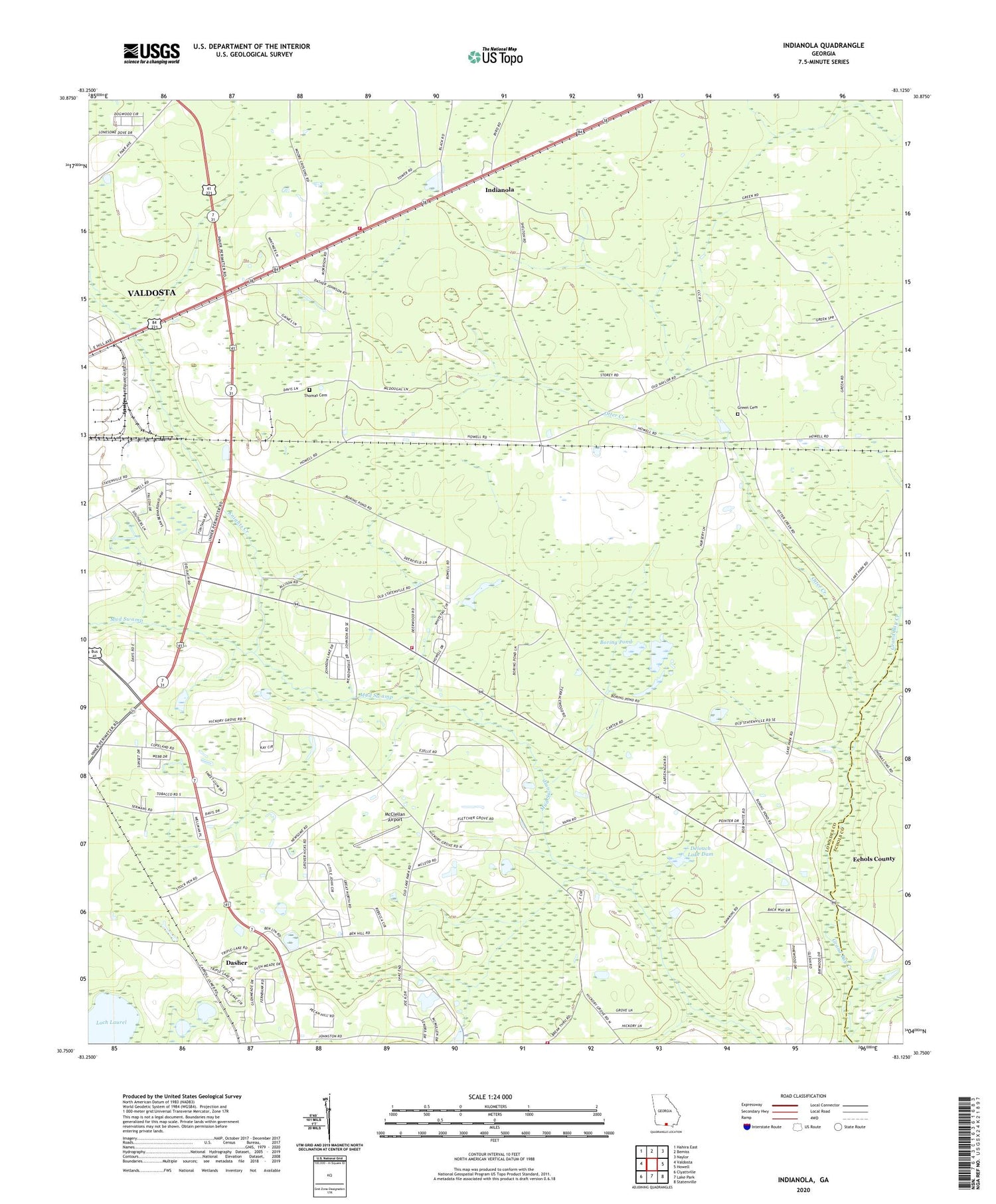 Indianola Georgia US Topo Map Image