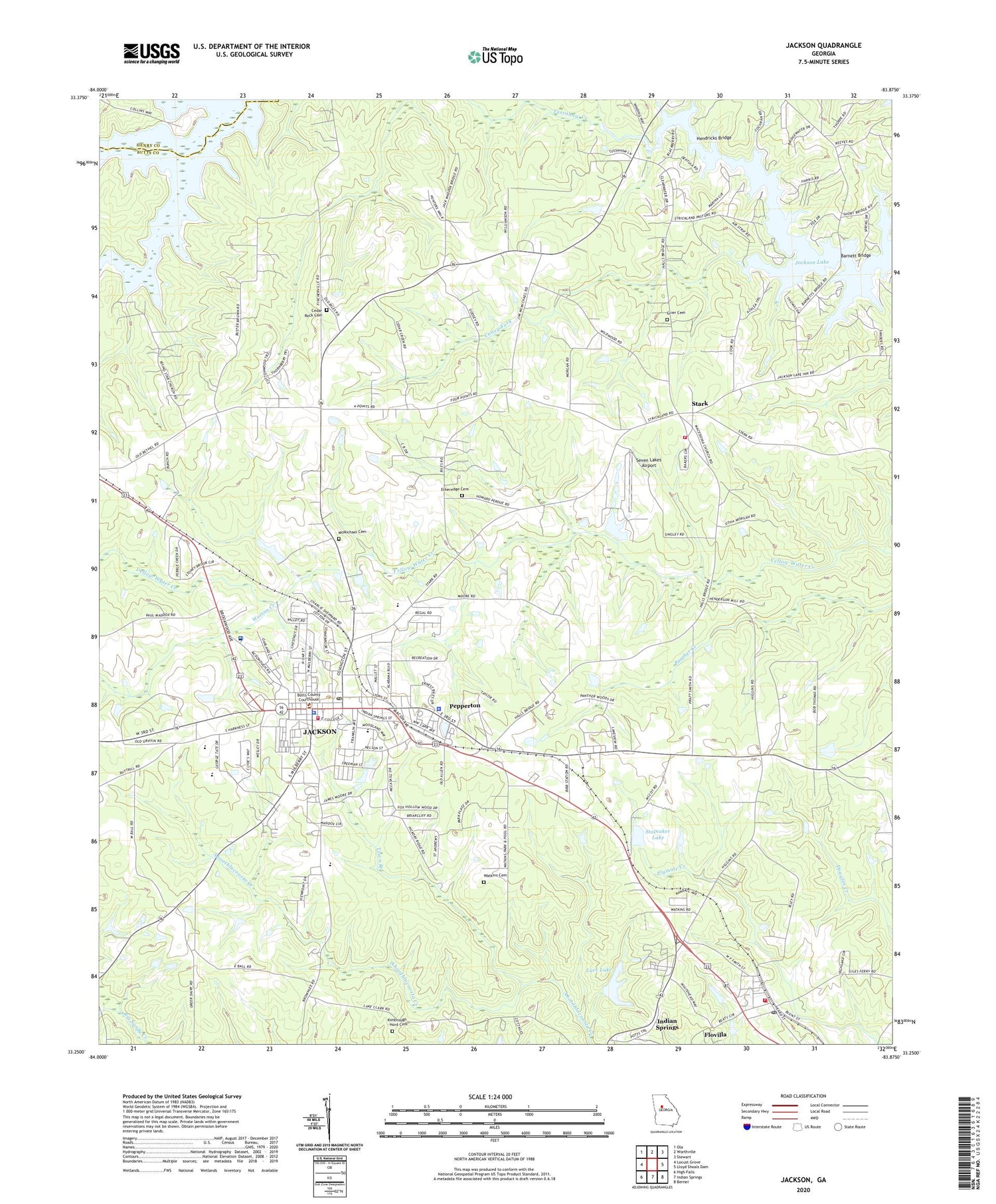 Jackson Georgia US Topo Map Image