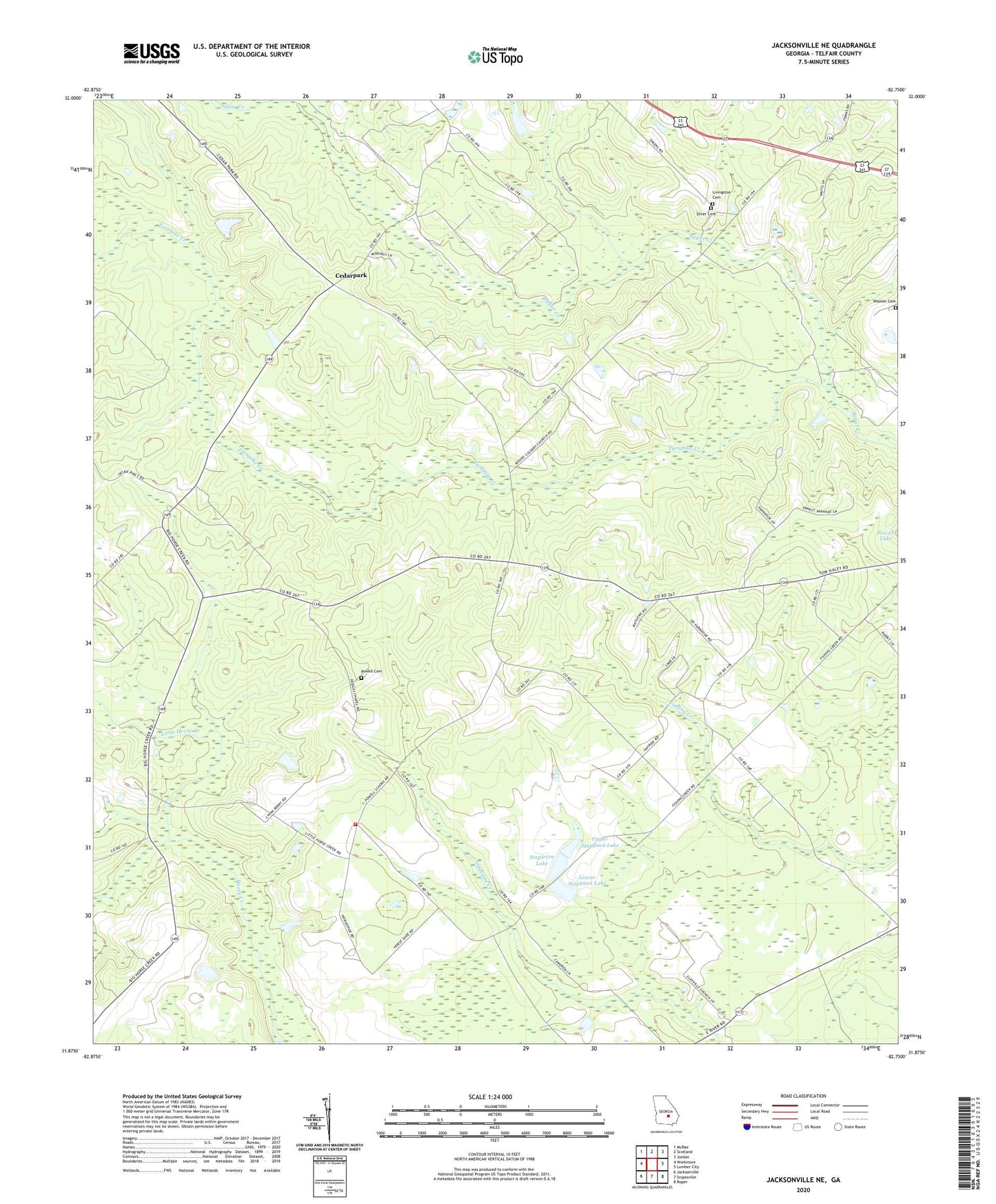 Jacksonville NE Georgia US Topo Map Image