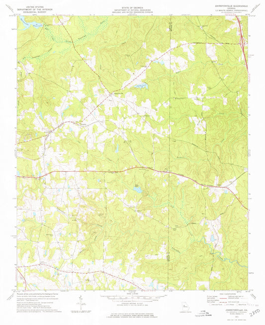 Classic USGS Johnstonville Georgia 7.5'x7.5' Topo Map Image