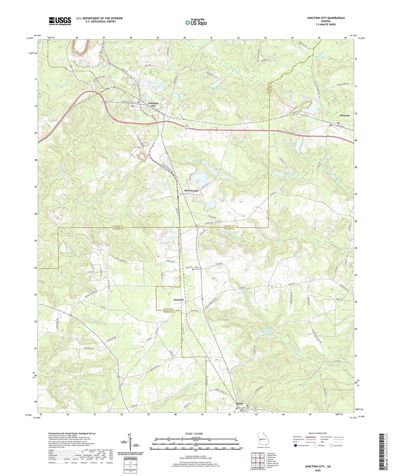 Junction City Georgia US Topo Map Image