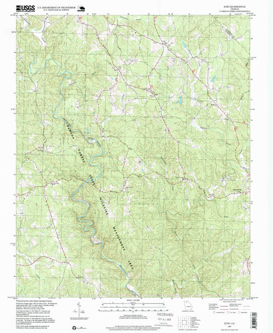 Classic USGS Juno Georgia 7.5'x7.5' Topo Map Image