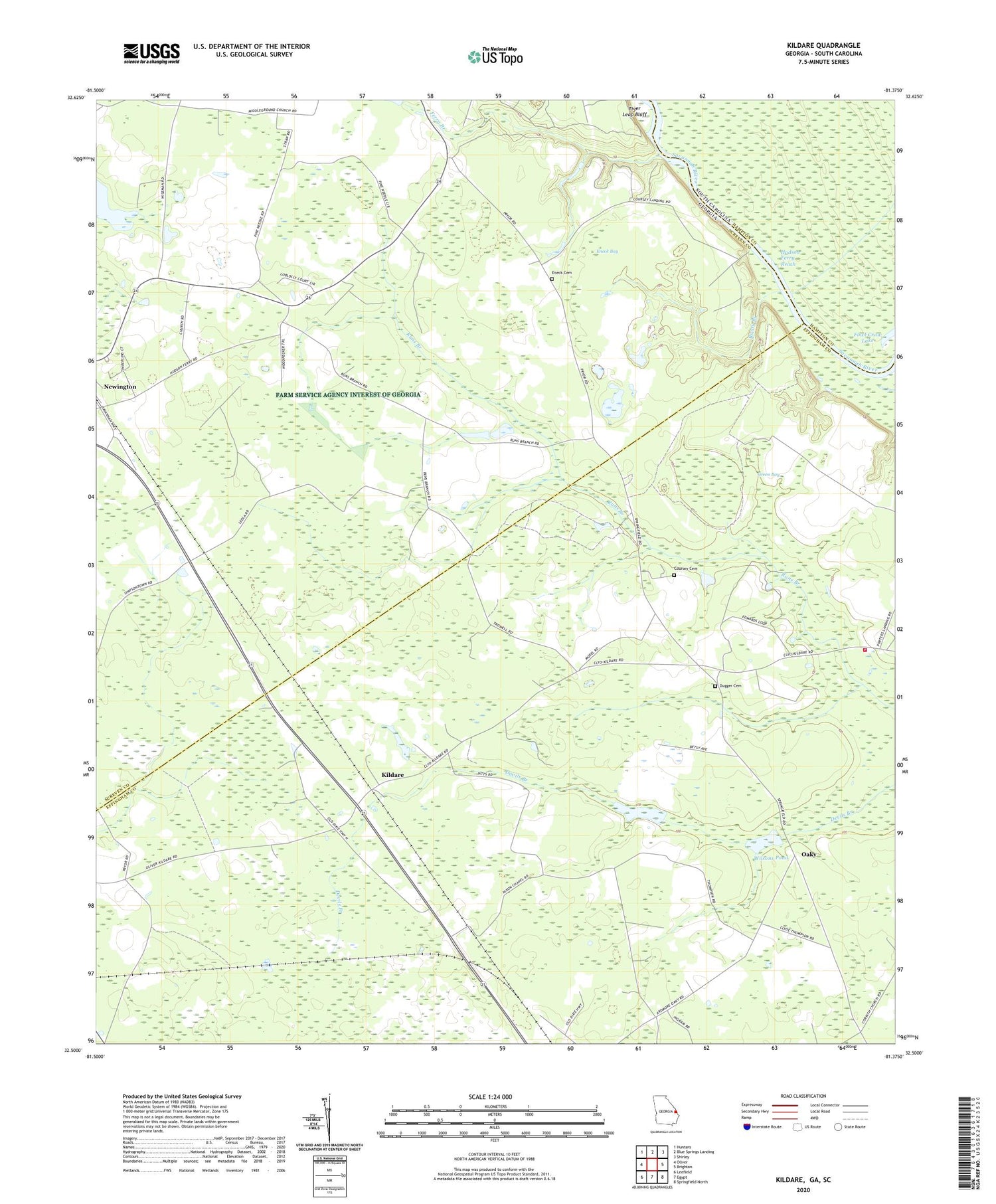 Kildare Georgia US Topo Map Image