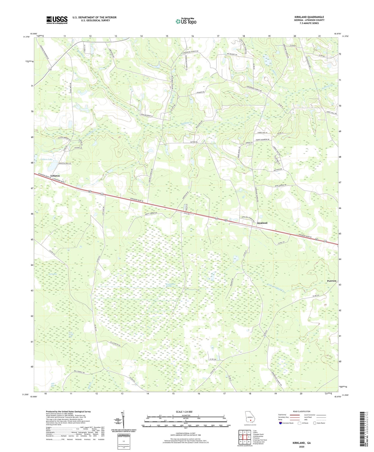 Kirkland Georgia US Topo Map Image