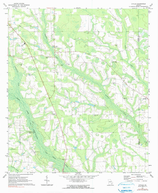Classic USGS K'Ville Georgia 7.5'x7.5' Topo Map Image