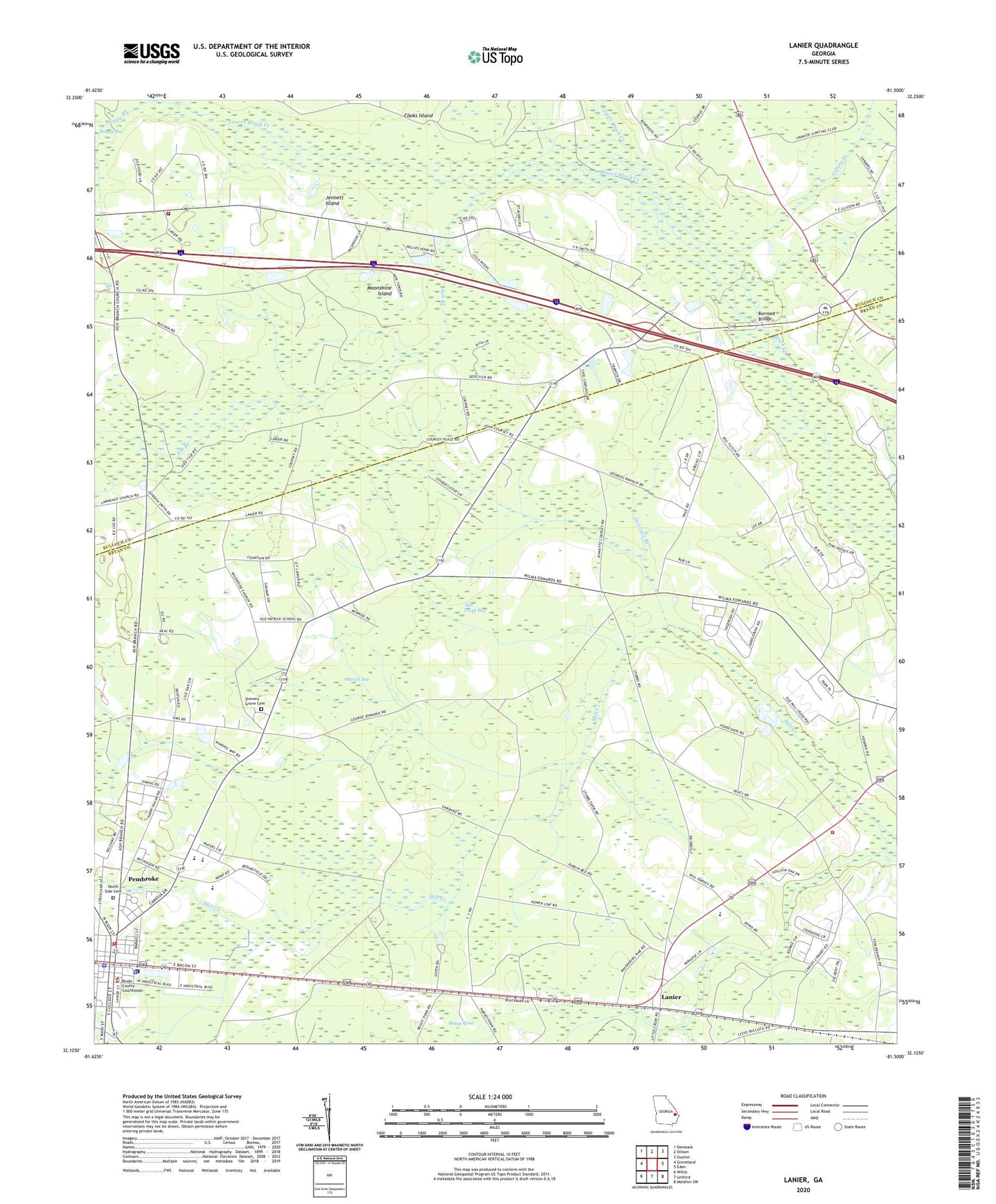 Lanier Georgia US Topo Map Image