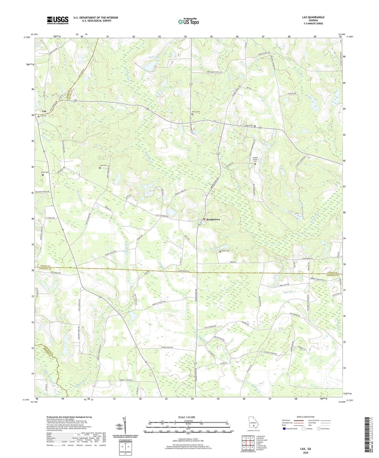 Lax Georgia US Topo Map Image