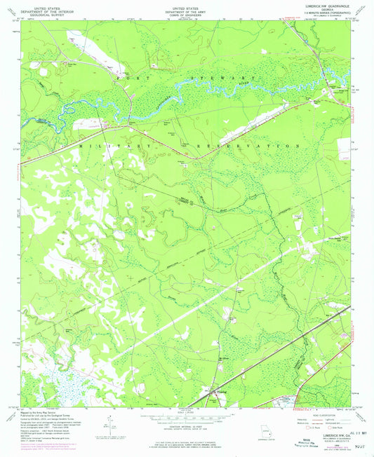 Classic USGS Limerick NW Georgia 7.5'x7.5' Topo Map Image