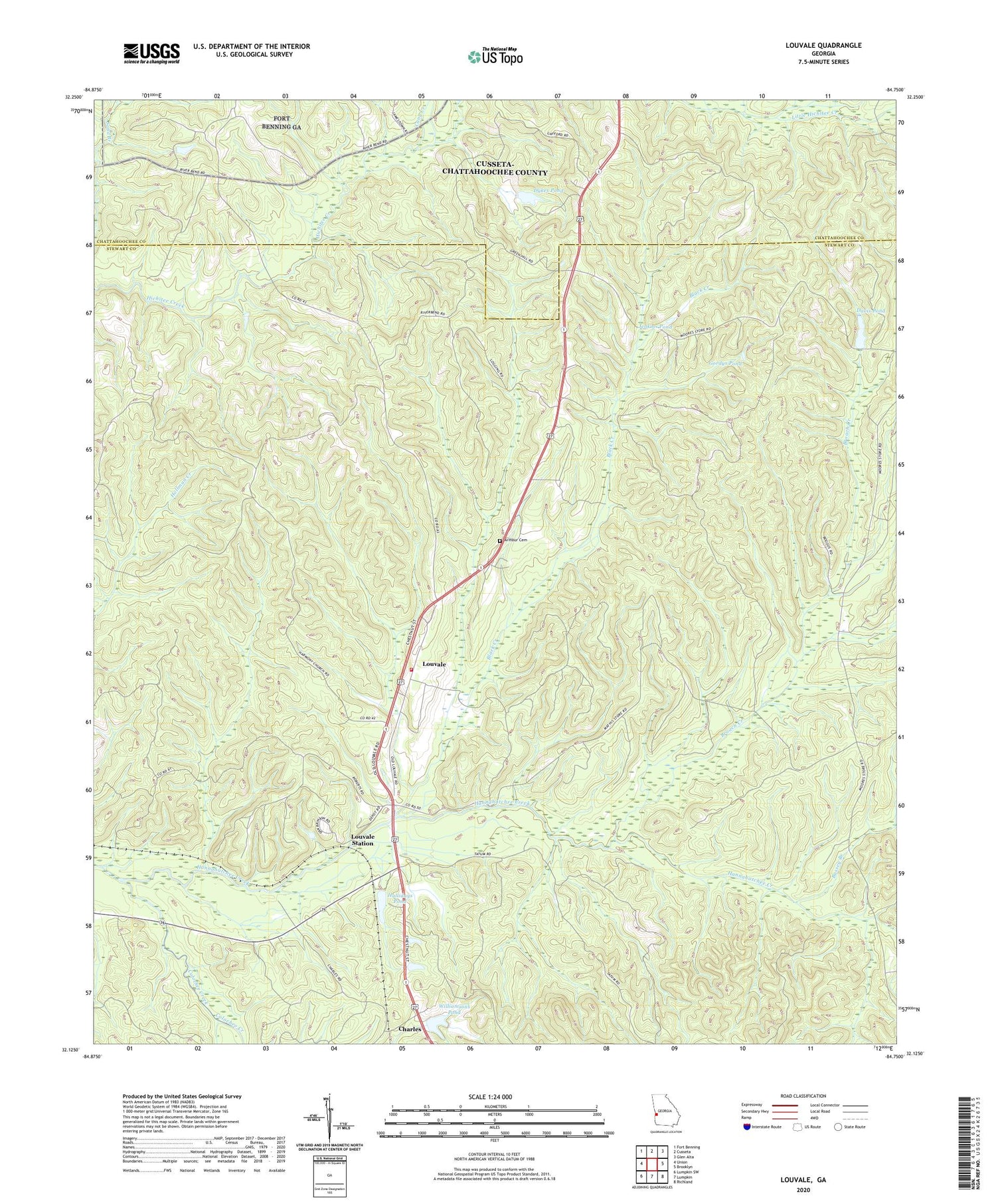 Louvale Georgia US Topo Map Image
