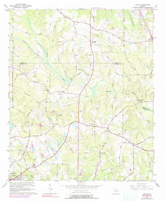 Classic USGS Luella Georgia 7.5'x7.5' Topo Map Image