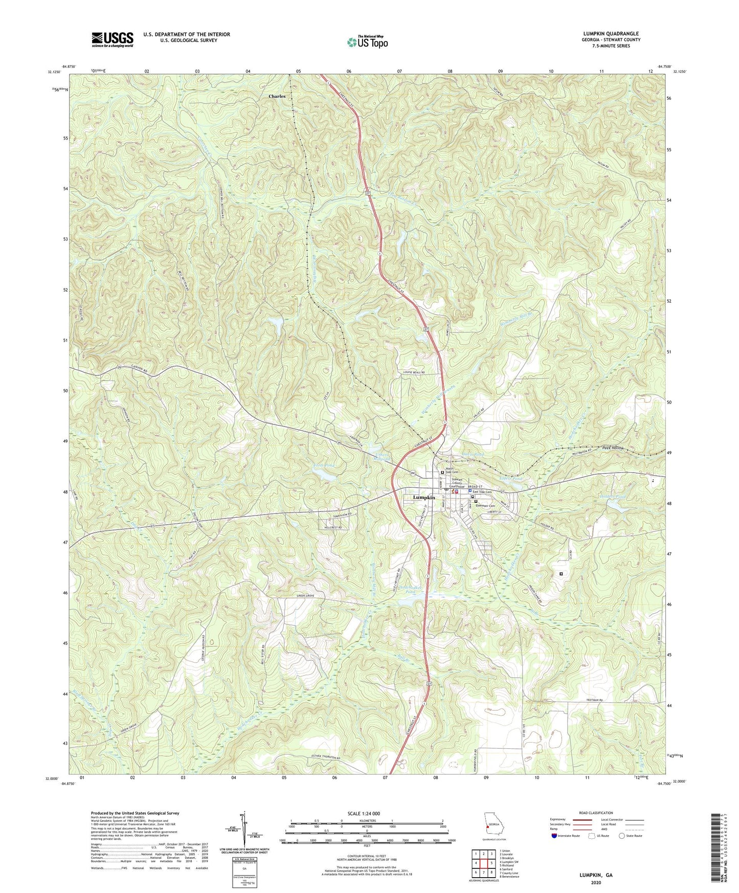 Lumpkin Georgia US Topo Map Image