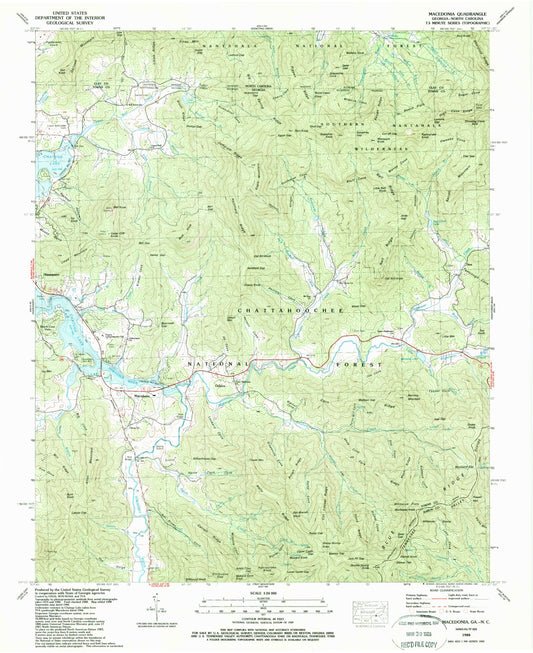 Classic USGS Macedonia Georgia 7.5'x7.5' Topo Map Image