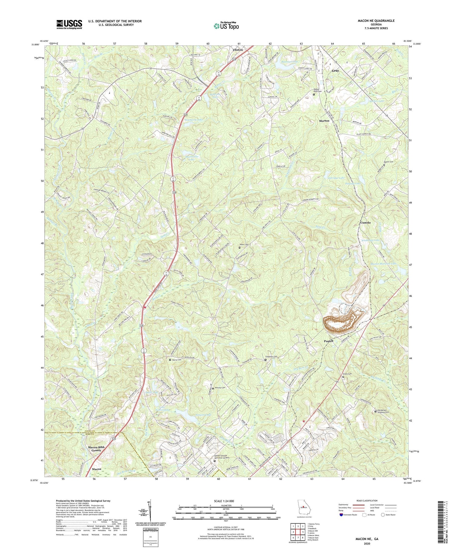 Macon NE Georgia US Topo Map Image