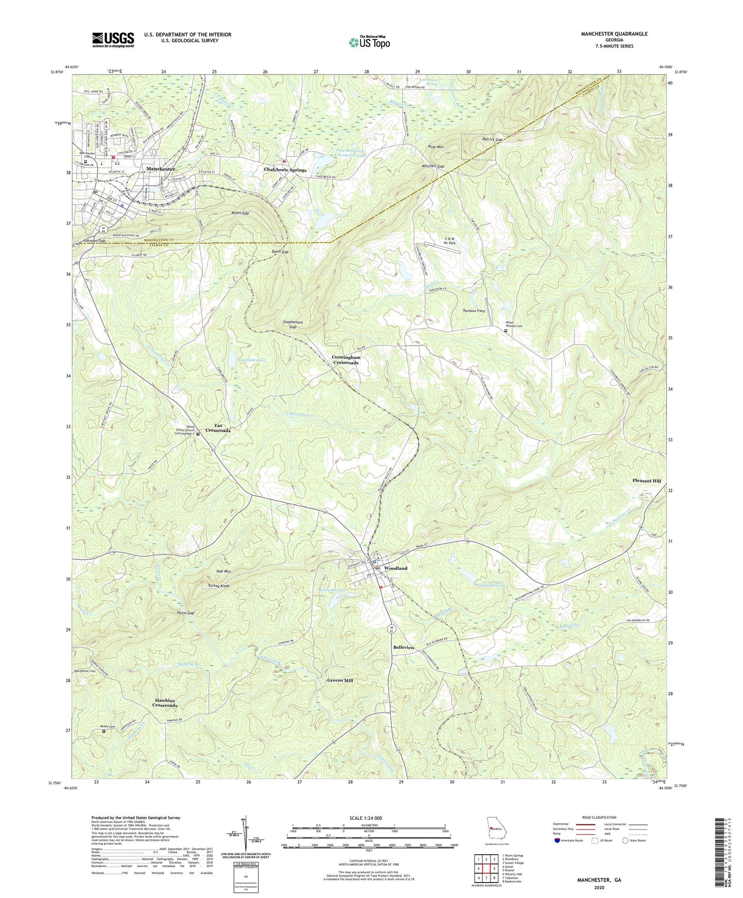 Manchester Georgia US Topo Map Image