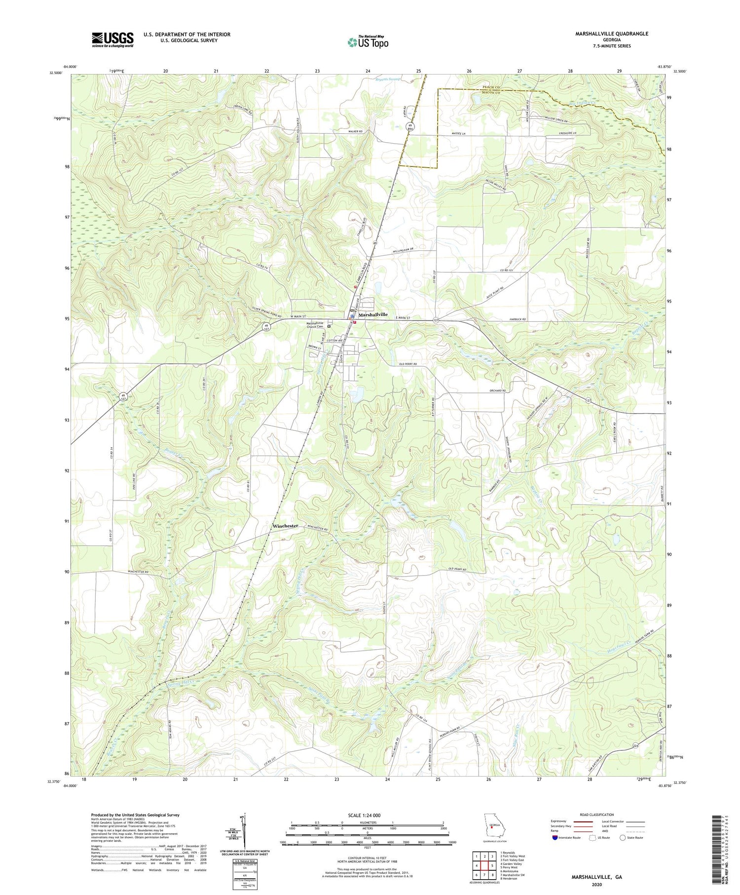 Marshallville Georgia US Topo Map Image