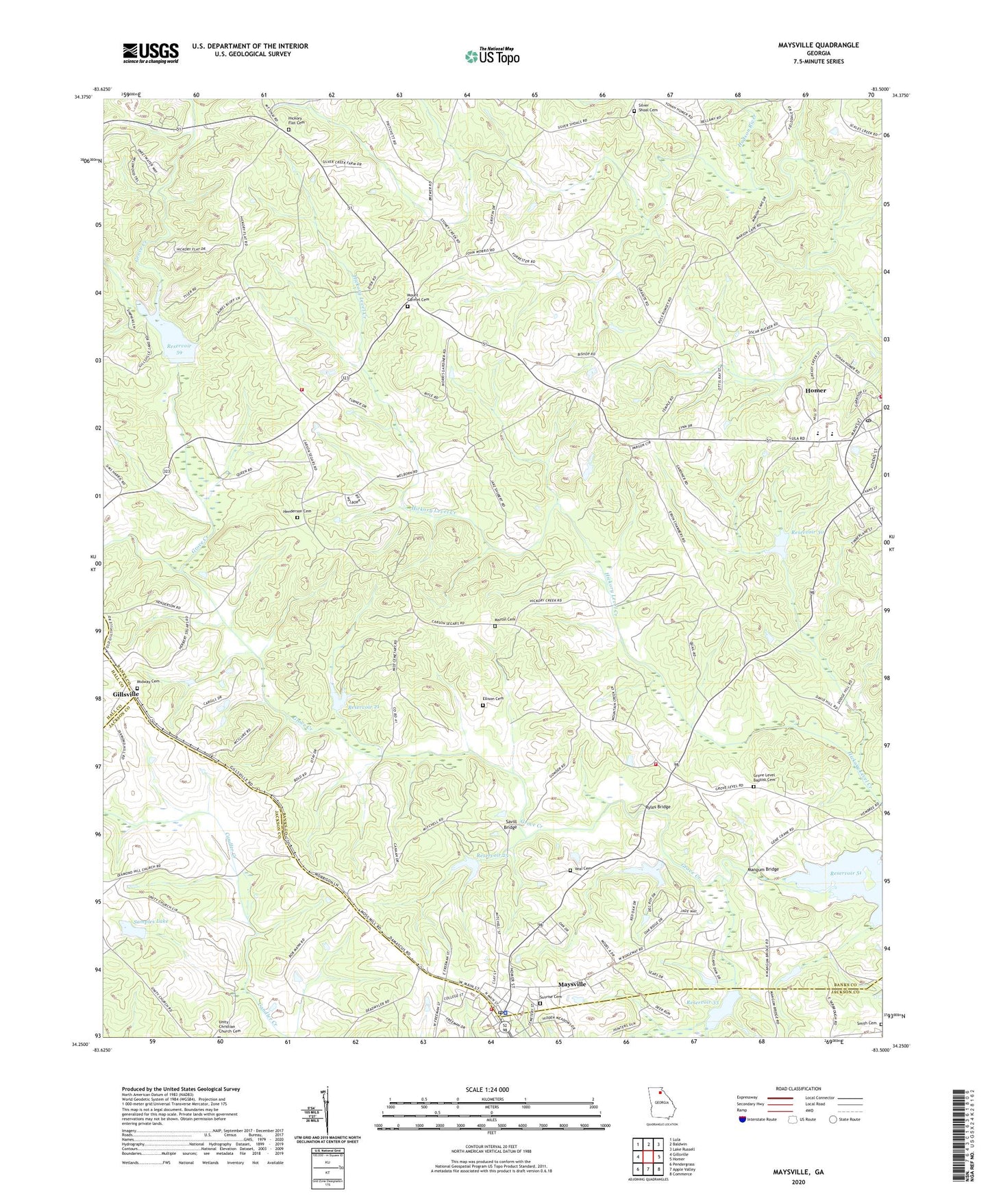 Maysville Georgia US Topo Map Image