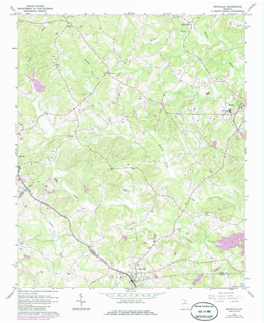 Classic USGS Maysville Georgia 7.5'x7.5' Topo Map Image