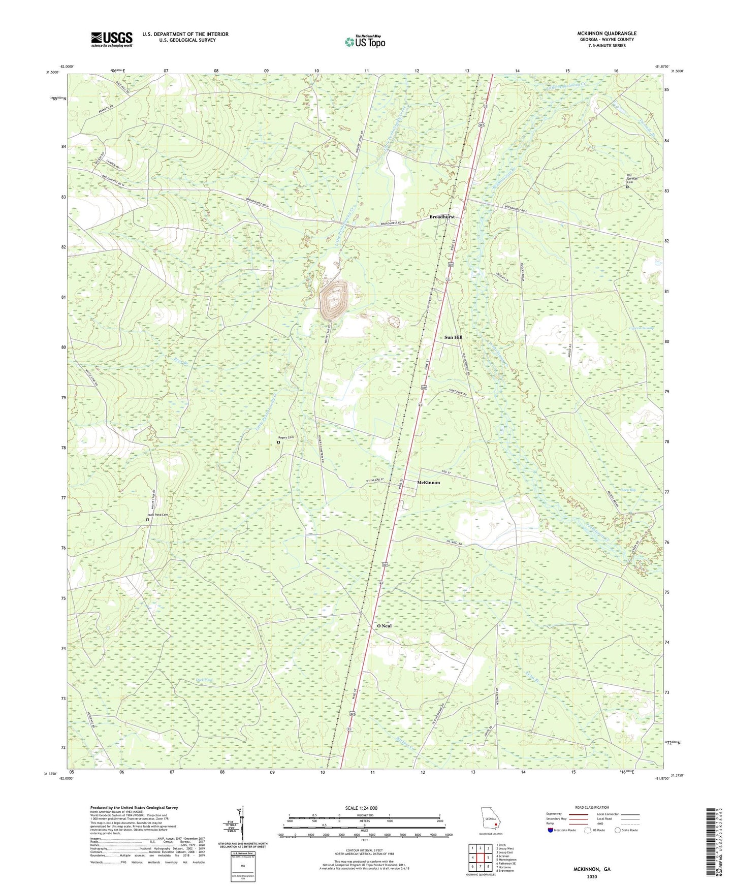 McKinnon Georgia US Topo Map Image
