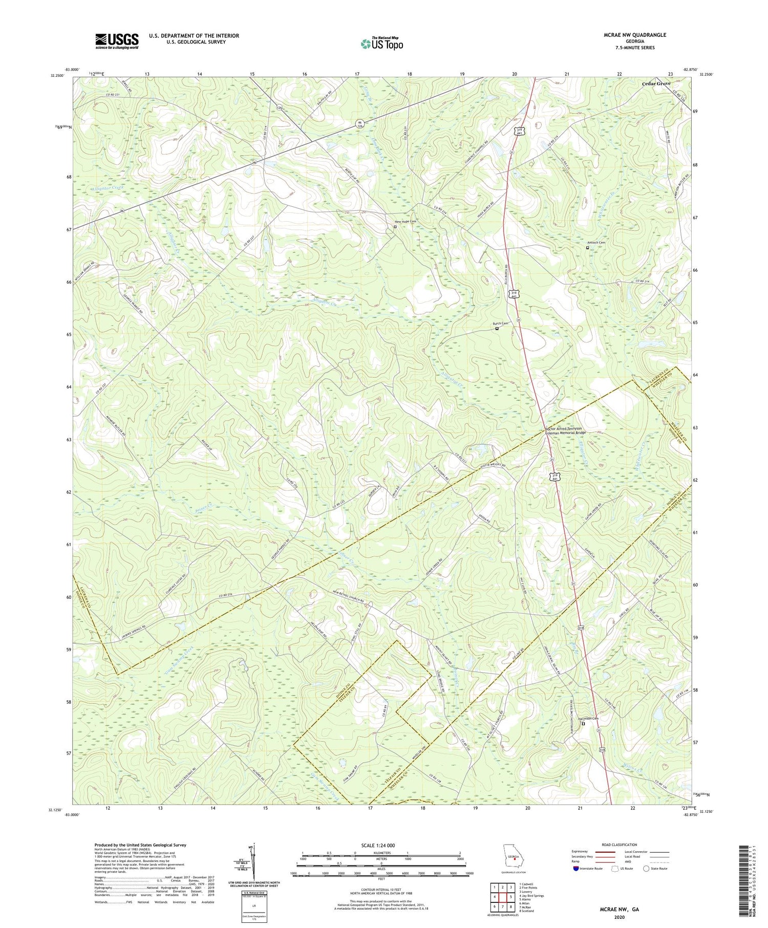 McRae NW Georgia US Topo Map Image